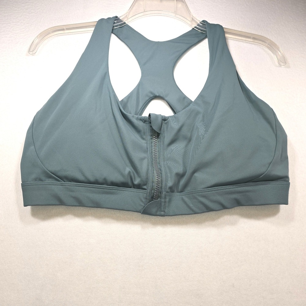 Avia Womens Plus Size XXXL 22 Front Zip Sports Bra Teal Racerback AV15100132805